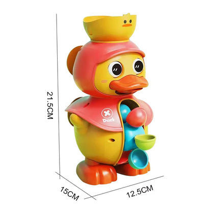 Kids Shower Bath Toys Cute Duck Bathtub Toys for Toddlers 1-4 Years Old with Rotating Water Wheels Bathroom Power Suction Water