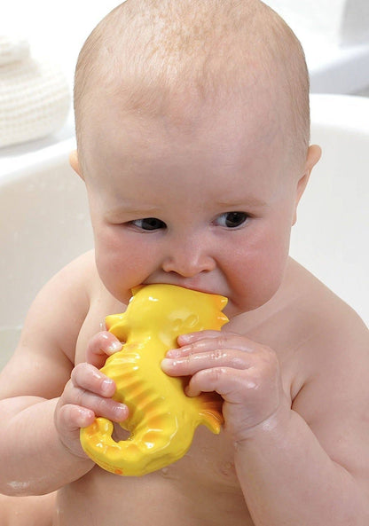 CaaOcho Natural Rubber Toys - Natural Rubber Seahorse Non-Toxic Bath Toy, Mold-free design