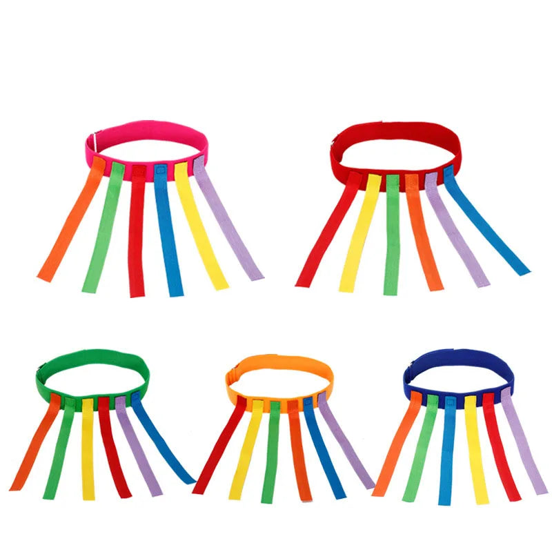 Tail Tag Game Belt Set, 1 Adjustable Waistband with 6 Tail Straps for Kids & Adults, Outdoor Party & PE Games