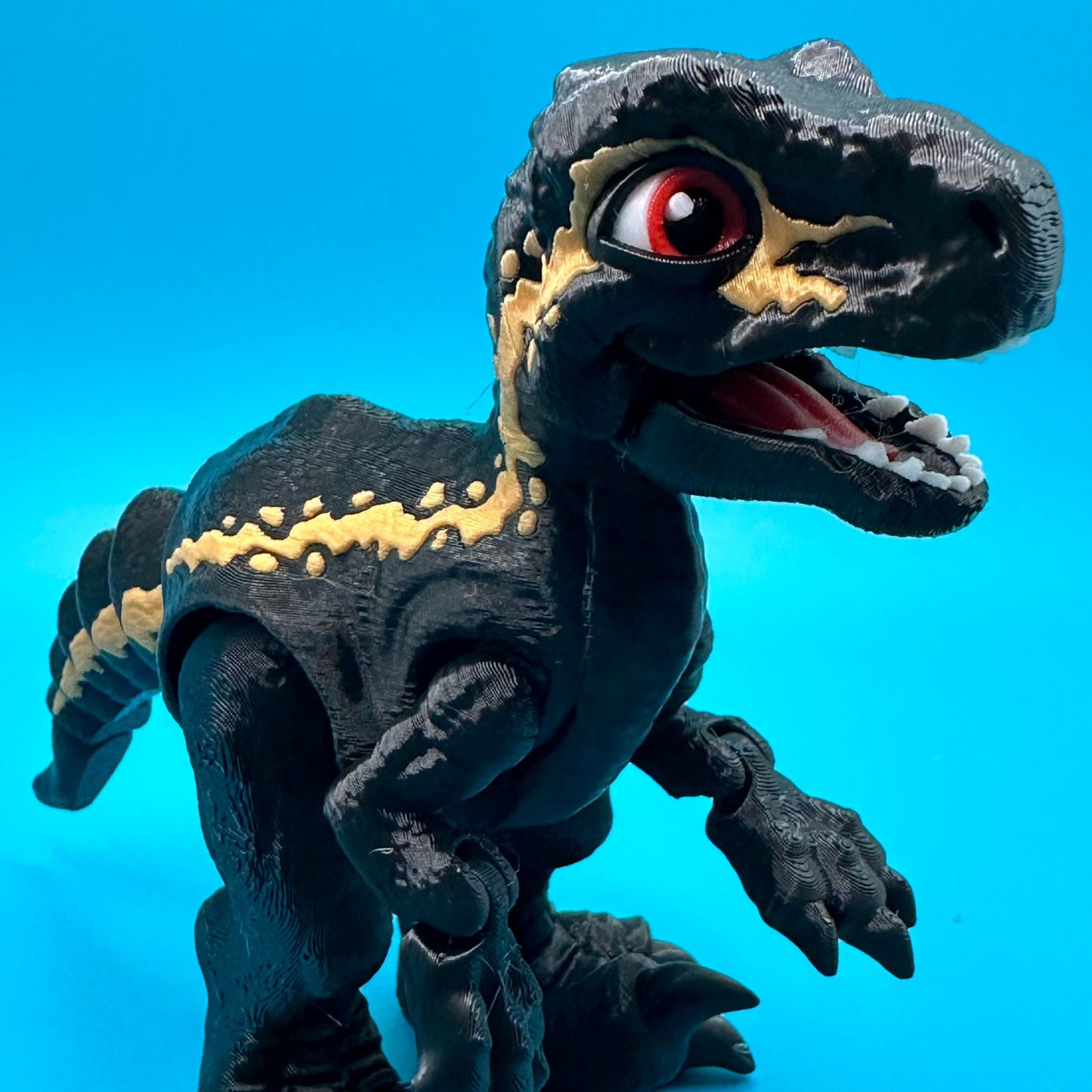 Articulated Velociraptor Dinosaur Fidget Desk Toy | Stlflix | Blue | Raptor