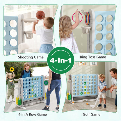 Jumbo 4-to-Score Game with Ring-toss and Basketball Hoop