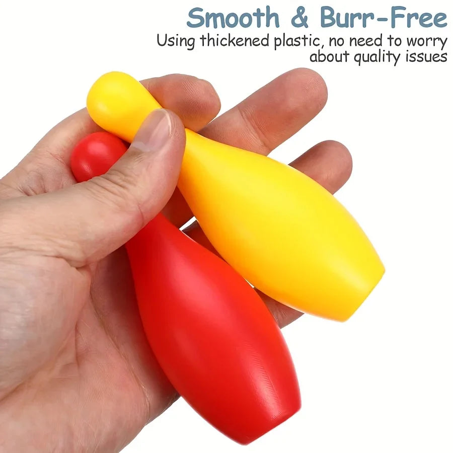 12-Piece Mini Bowling Set – 10 Pins & 2 Balls, Plastic Kids Indoor Outdoor Game Party Gift