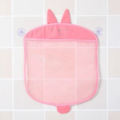Baby Bath Toy Mesh Organizer with Suction Cups - Cartoon Animal Storage Bag for Kids