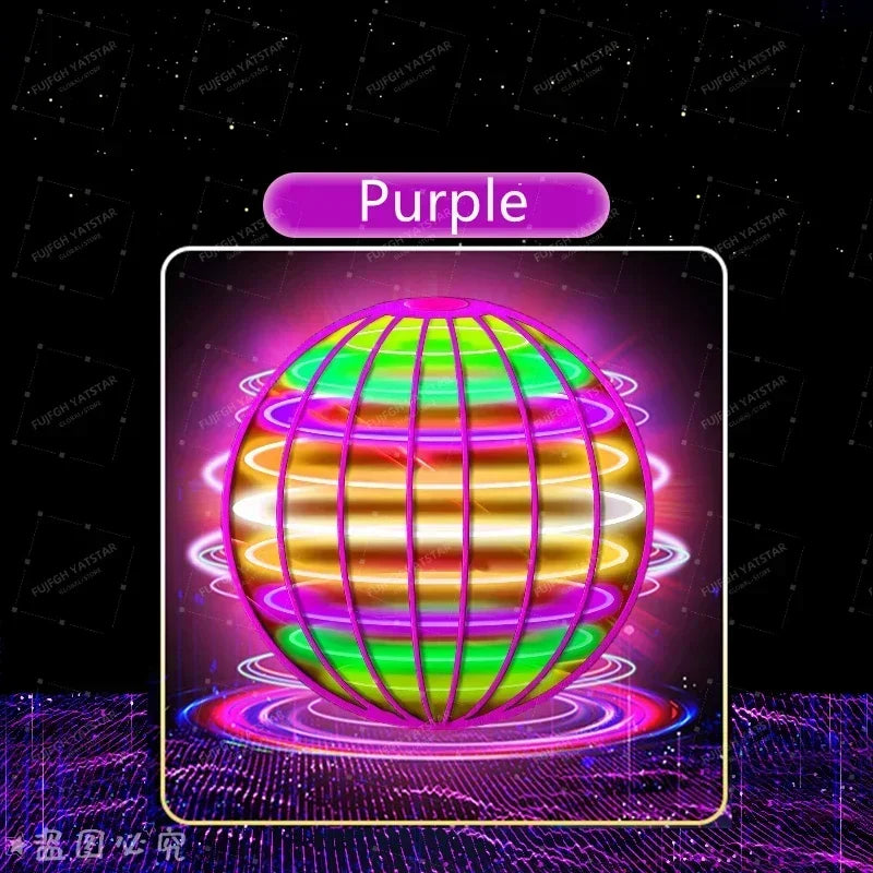 Hand-Controlled LED Flying Spinner Hover Ball 3.7 in (9.5 cm) — Indoor & Outdoor Kids Toy