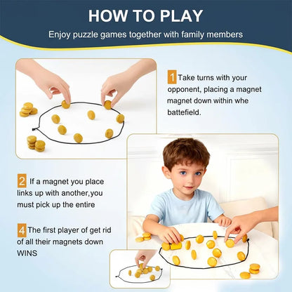 Magnetic Stones Strategy Game, Portable Magnetic Board Family Game for Kids & Adults