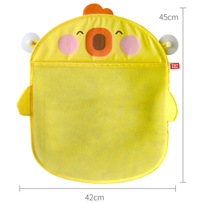 QWZ New Cartoon Duck Baby Bathroom Mesh Bag Sucker Design For Bath Toys Kids Animal Shapes Cloth Sand Toys Storage Net Bag