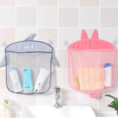 Baby Bath Toy Mesh Organizer with Suction Cups - Cartoon Animal Storage Bag for Kids