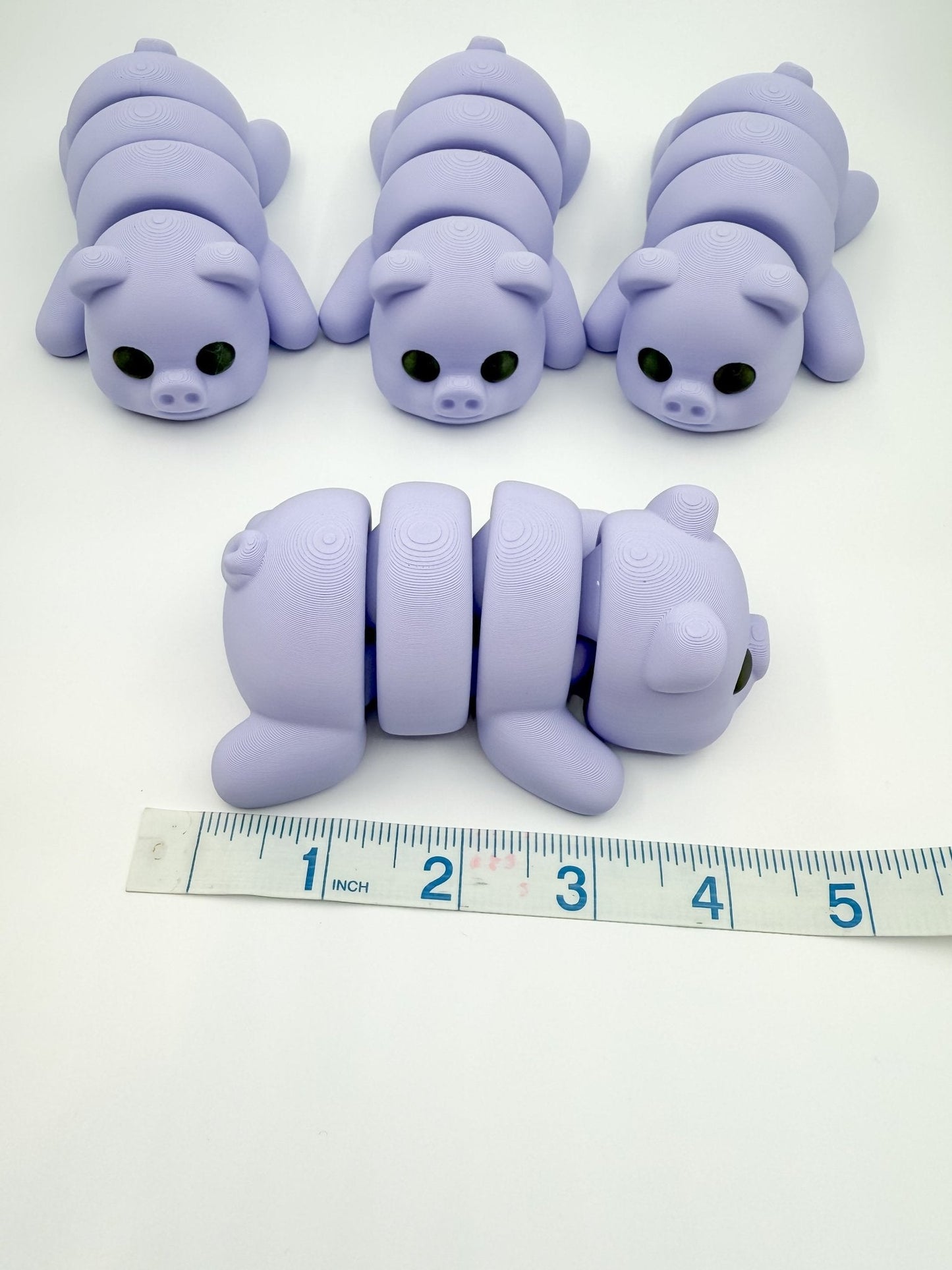 Cute Chunky Pastel Purple 3D Printed Pig Fidget Toy