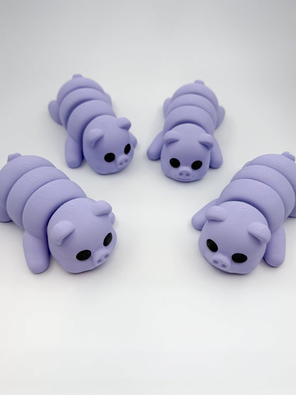 Cute Chunky Pastel Purple 3D Printed Pig Fidget Toy