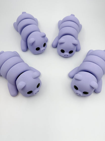 Cute Chunky Pastel Purple 3D Printed Pig Fidget Toy