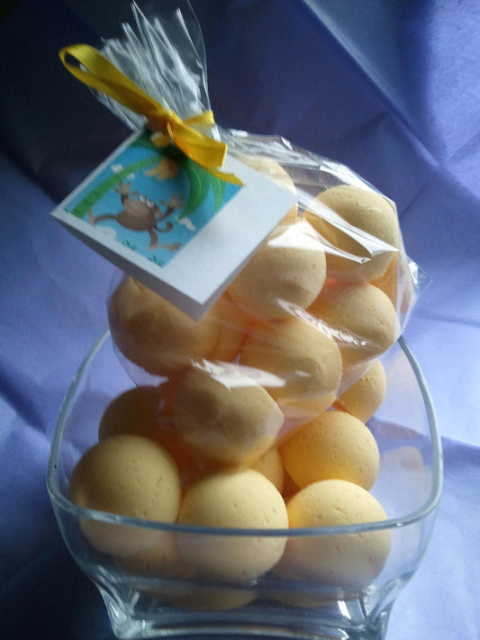 14 bath bombs in Monkey Farts fragrance, ultra moisturizing, bath fizzies, great for kids...and adults too