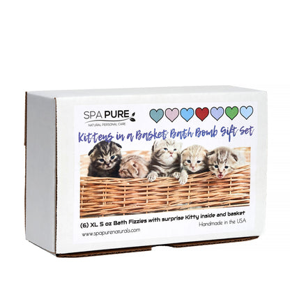Spa Pure Kittens in Basket: 6 Adorable Kittens Bath Bombs