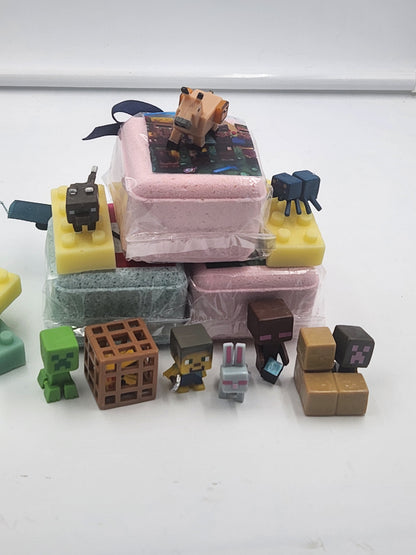 Bath Bombs for Kids with MineCrafter Toys Inside - BANG - BOOM - TNT - MADE in US, Natural Ingredients (6 Count) Pack of 1
