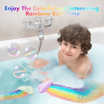 Rainbow Bath Bombs | Handmade Organic Fizzy Bubble Bath for Kids