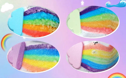 Rainbow Bath Bombs | Handmade Organic Fizzy Bubble Bath for Kids